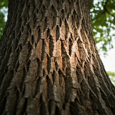 Close-up of a tree with a tree protector in place, with a slackline attached, emphasizing environmental care